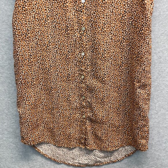 Tahari Linen Shirt Dress Womens Small Sleeveless Collared Brown - Picture 3 of 11